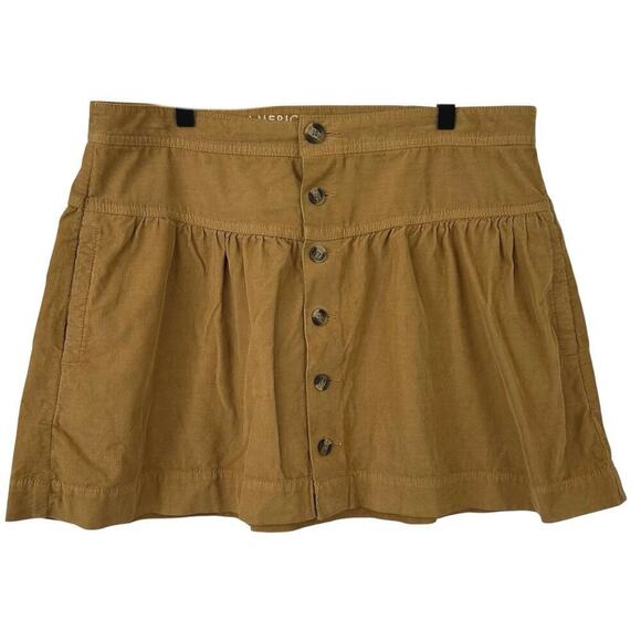 American Eagle Outfitters Dresses & Skirts - American Eagle Corduroy Mini Skirt Button Front Y2K Boho Women Size 12